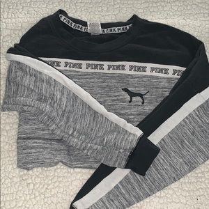 Black and gray Pink-VS Pullover sweatshirt